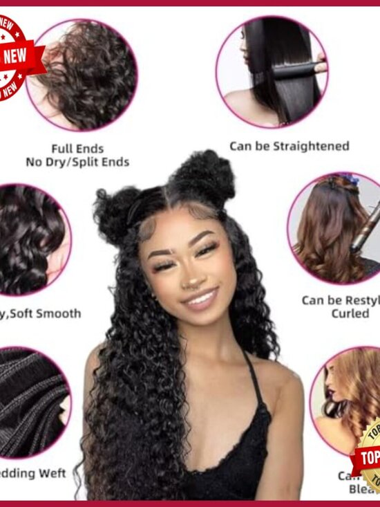Water Wave Human Hair Bundles 12 14 16 Inch Brazilian Remy Extensions main image 3